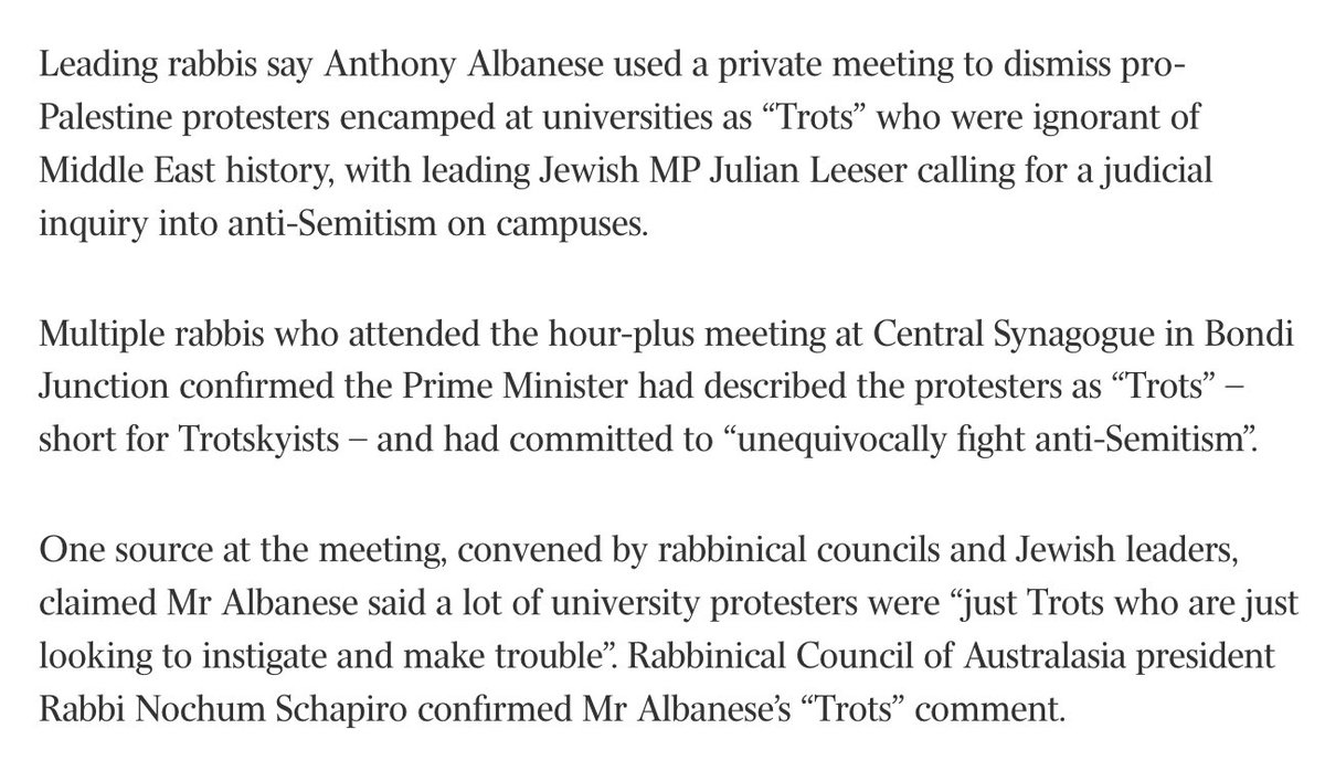 ALBO GOES *REDS UNDER THE BEDS* LABELLING UNIVERSITY PROTESTS AS A COMMUNIST UPRISING!! PM in private: ‘blames Trots, will speak strongly’ theaustralian.com.au/nation/politic…