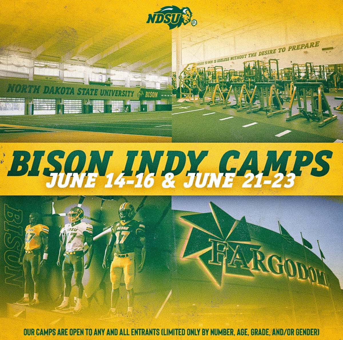 Thank you @NDSUfootball #GoBison🦬@CoachTimNDSU @FBCoachLarson @DavidWienke15 for the invite to visit campus and the opportunity to compete. I will do my best to get out to Fargo. #HeHimNasty @CaseEagleFB @AntonGraham_ @OLMafia @d_esposito44 @MJ_NFLDraft @McNamaraRivals…