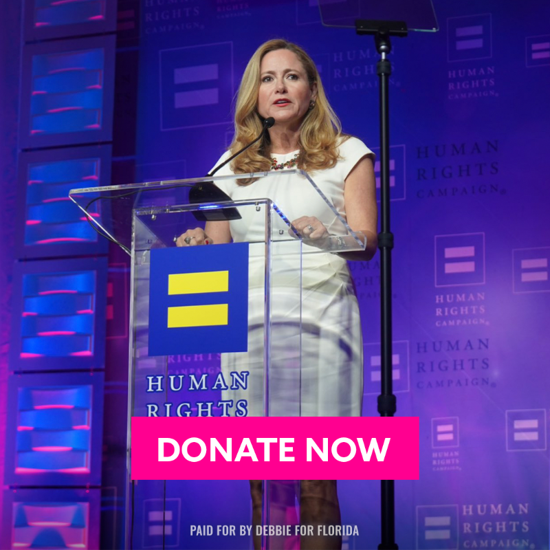 DebbieforFL's tweet photo. My name is Debbie and I’m the Democrat running to defeat Rick Scott. Experts say that he's one of the most vulnerable senators this year – but the GOP is gearing up to attack my campaign. Will you donate now to make sure we're not outspent in Florida?