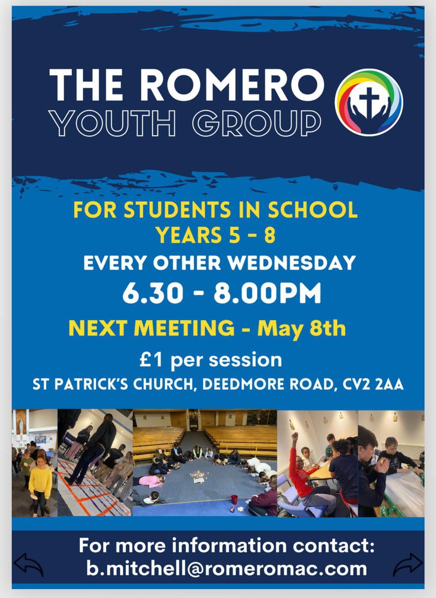 🌱🧭Romero Youth Group🧭🌱

We extend a warm welcome to everyone for our next meeting.