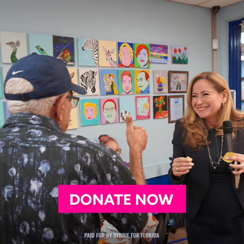 DebbieforFL's tweet photo. My name is Debbie and I’m the Democrat running to defeat Rick Scott. Experts say that he's one of the most vulnerable senators this year – but the GOP is gearing up to attack my campaign. Will you donate now to make sure we're not outspent in Florida?