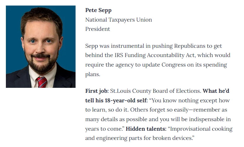 ICYMI: NTU President Pete Sepp was included in @washingtonian's Washington DC’s 500 Most Influential People of 2024!washingtonian.com/2024/05/02/was…