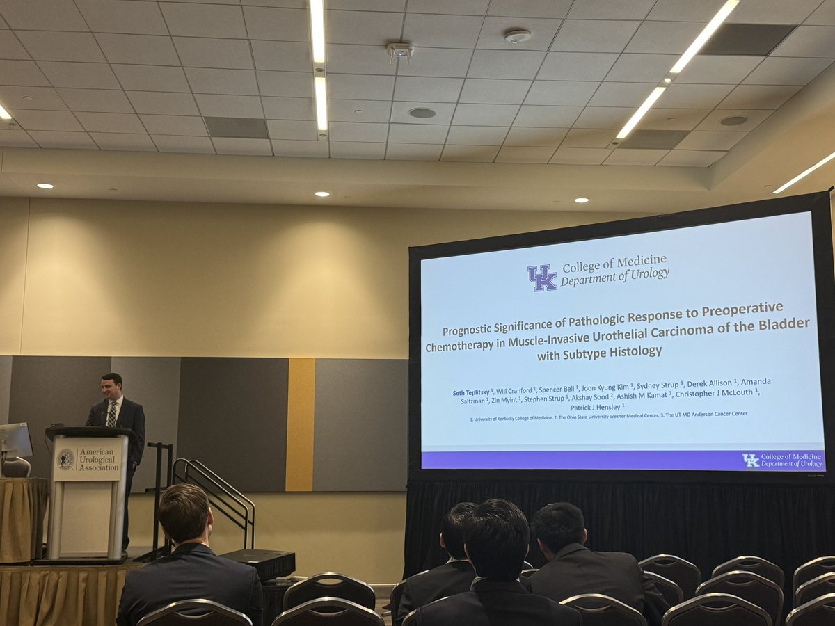 Joon Kyung Kim, MD 김준경 (@joonkyung_kim) on Twitter photo Even with some technical difficulties, <a href="/SethTepUro/">SethTepUro</a> dropping knowledge on prognostic significance of path response to NAC in variant histology MIBC.
<a href="/UKYurology/">University of Kentucky Urology Residency Program</a> #AUA24 Even with some technical difficulties, <a href="/SethTepUro/">SethTepUro</a> dropping knowledge on prognostic significance of path response to NAC in variant histology MIBC.
<a href="/UKYurology/">University of Kentucky Urology Residency Program</a> #AUA24