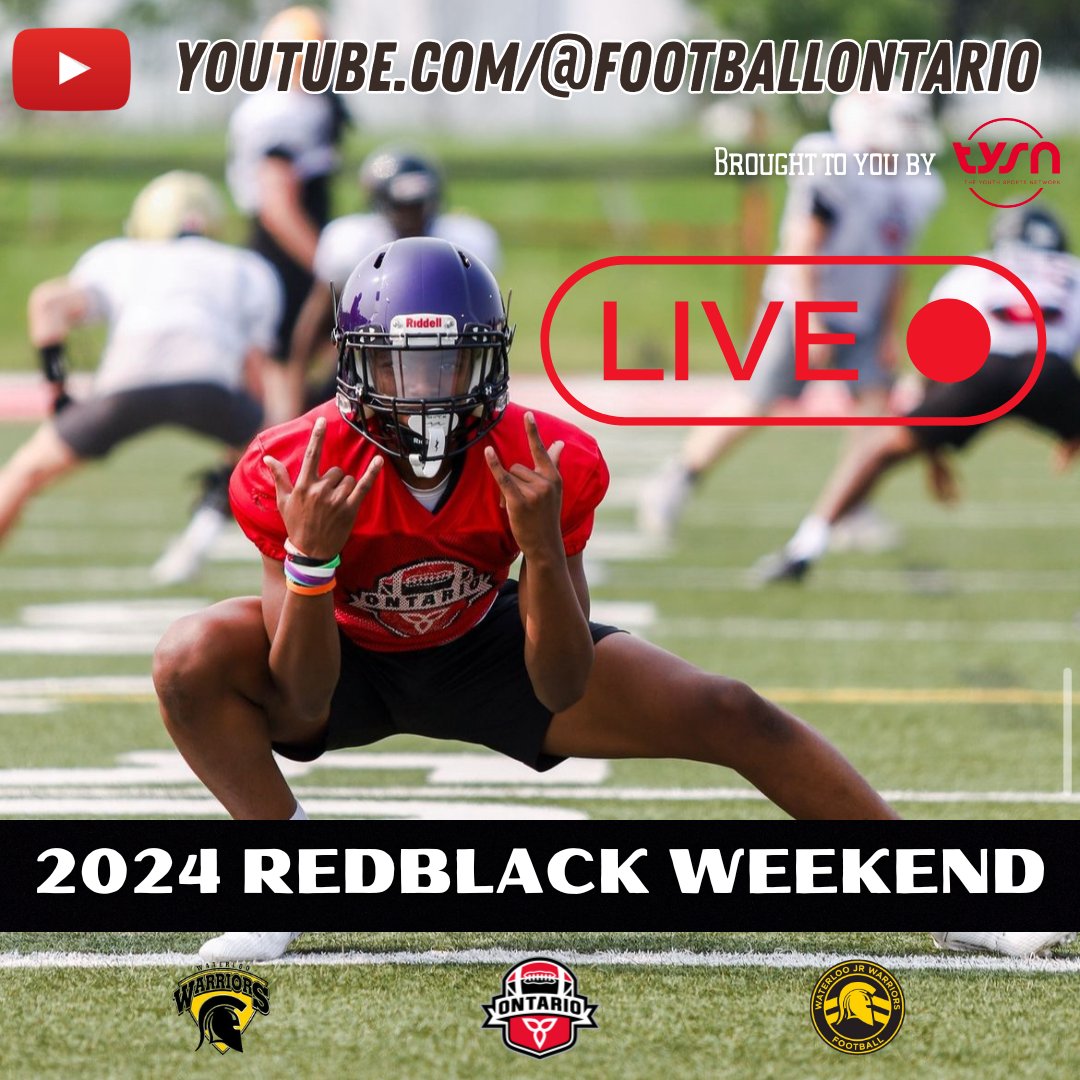 FO is Happy to announce that the 2024 RedBlack weekend games will be streamed via our YouTube Channel &amp; brought to you by our friends <a href="/HESNathletics/">TYSN</a> !

Tune in this Sunday to catch all the action!

👉youtube.com/@FootballOntar… 

#WeAreFootballOntario | #2024RedBlackWeekend