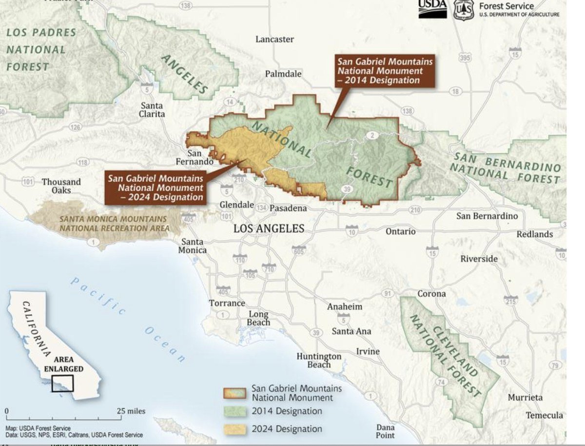 The @Angeles_NF National Monument has been extended which should help protect that area and also protect the Native American artefacts in that footprint! Something good that @JoeBiden and @BarackObama did to protect public lands from wealthy corporate parasites :)