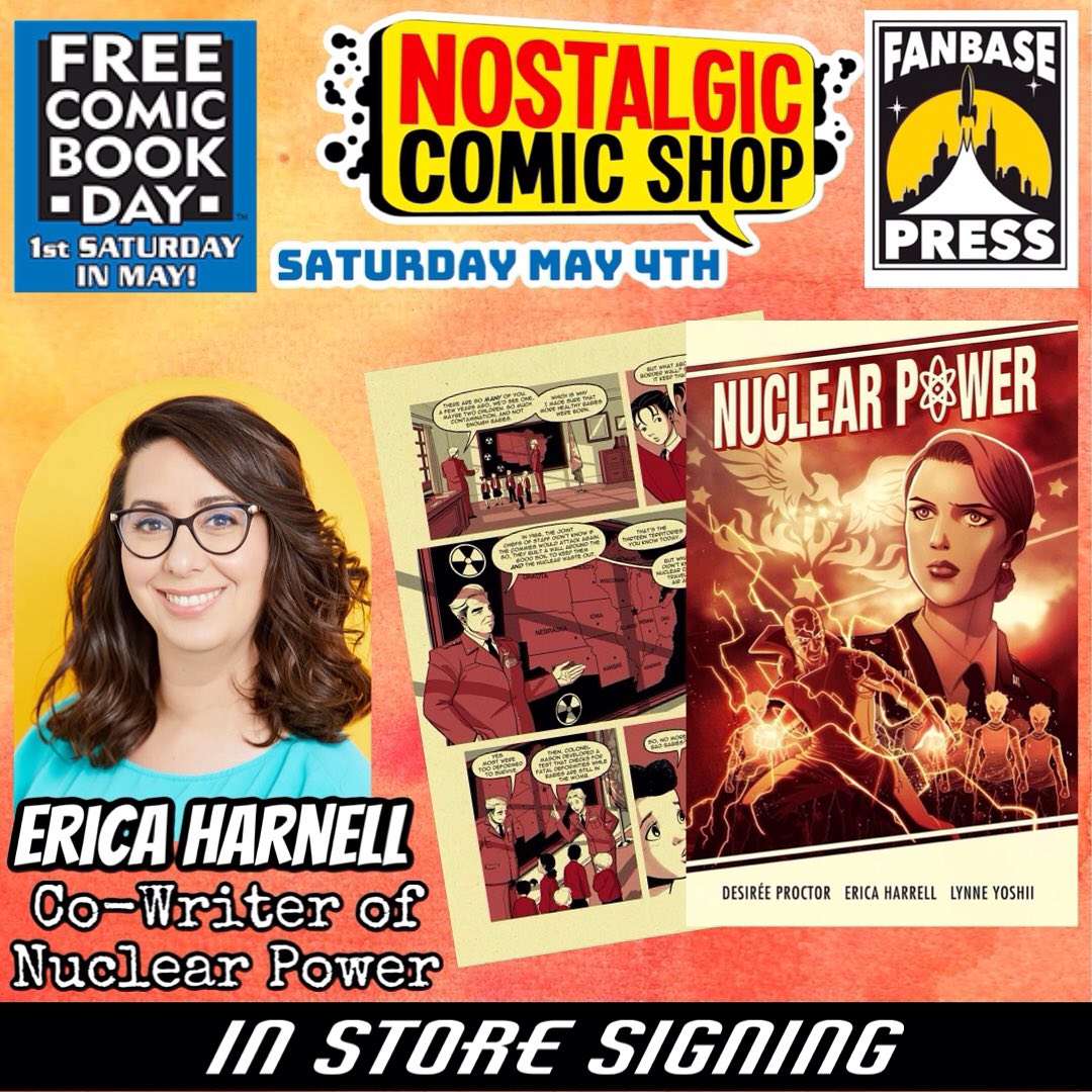 Celebrate #FreeComicBookDay 2024 with @Fanbase_Press: @NuclearPwrComic Co-Creator Erica Harrell at @NostalgicComics and a Charity Raffle with @CreatorsAssemb at @KnowhereGC (@4ColorHeroesGN) #Comics #CelebratingFandoms #FCBD2024 fanbasepress.com/about/newsfeed…