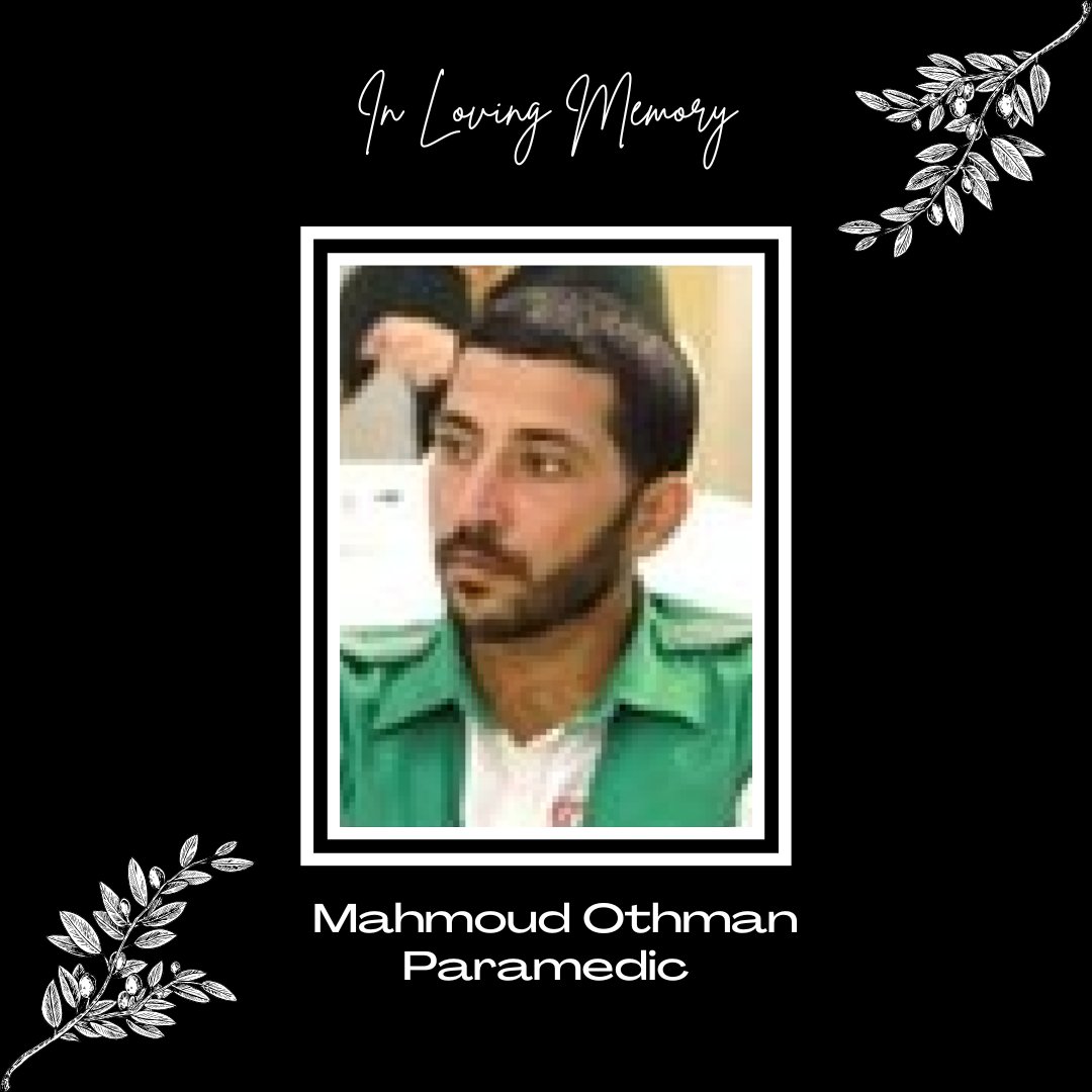 In loving memory of Mahmoud Othman, a paramedic from Gaza. Mahmoud Hussein Othman was an ambulance driver killed on 7th October, 2023. We will not forget Mahmoud and will continue to call for a permanent and immediate ceasefire so that no more lives are stolen.