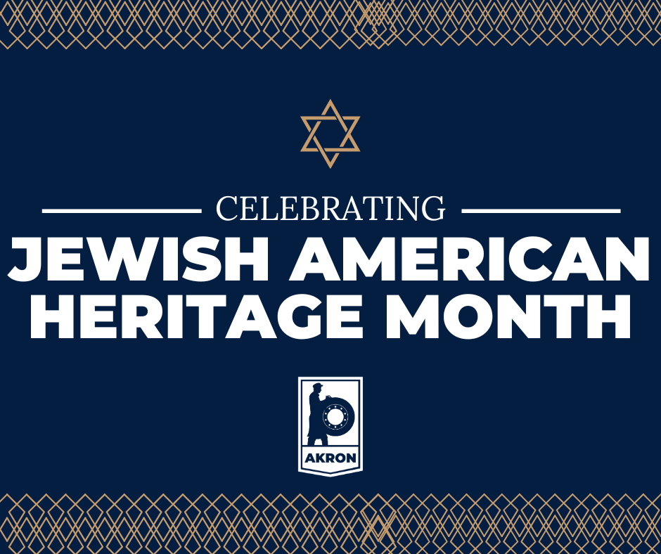 May is also Jewish American Heritage Month! Let's celebrate the rich culture, history, and contributions of Jewish Americans to the city of Akron. 💙✡️