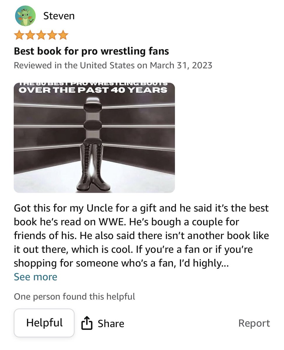 Another five star review for my book, And How They Rumbled: The 80 Best Pro Wrestling Bouts Over the Past 40 Years. Thank you, Steven.

You can still pick this up via Amazon and at Barnes & Noble.

#Wrestling #ProWrestling #SportsEntertainment #Prose #Writing #WritingCommunity