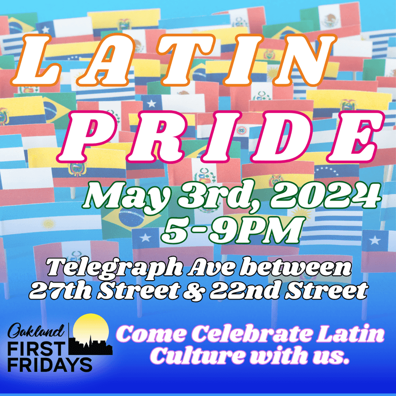 Head out to First Friday and celebrate Oakland's vibrant Latin communities and businesses! 📍Location: Telegraph Ave between 27th & 22nd Street Don't miss out on the festivities! Take the bus and join the fun. For detour info, visit bit.ly/44oNHmI.