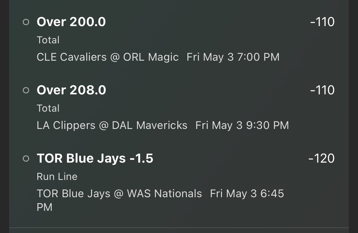My winning picks for tonight. Feel like it should hit give it about a 99.9% hit rate. Anyways bet responsibly and don’t wager what you can’t afford! #GamblingTwitter #PlayerProps #nba #mlb #nhl #FridayVibes #retweet #FreeBetFriday #MoneyMindset #trending #viral