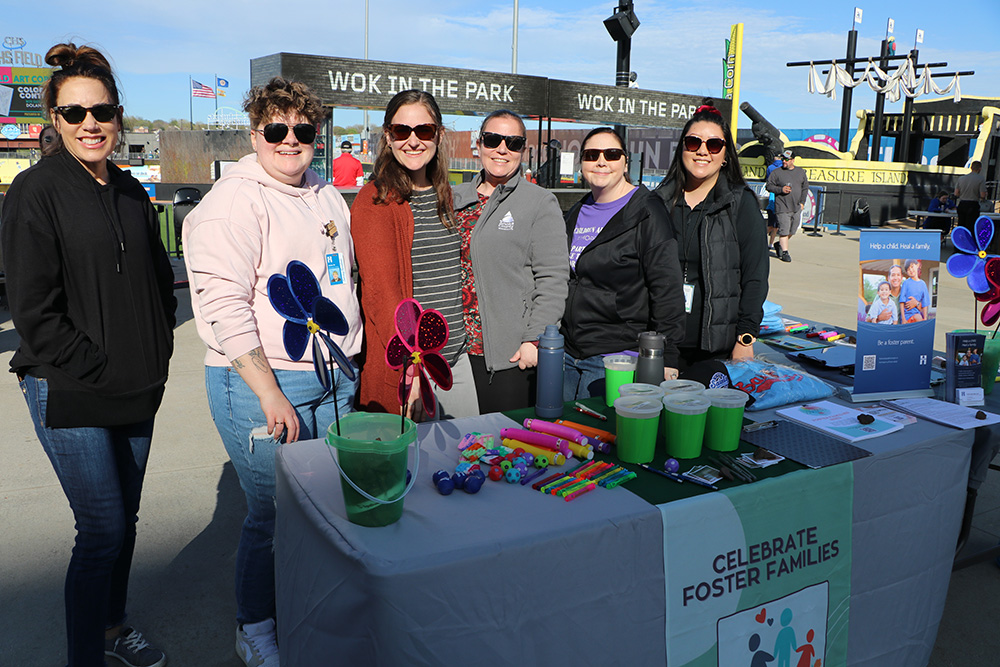 Foster care staff from @AnokaCounty, @DakotaCountyMN, @Hennepin, @ScottCountyMN and @WashingtonCoMN worked at the Celebrating Foster Families with the St. Paul Saints event information table at CHS Field on May 1.