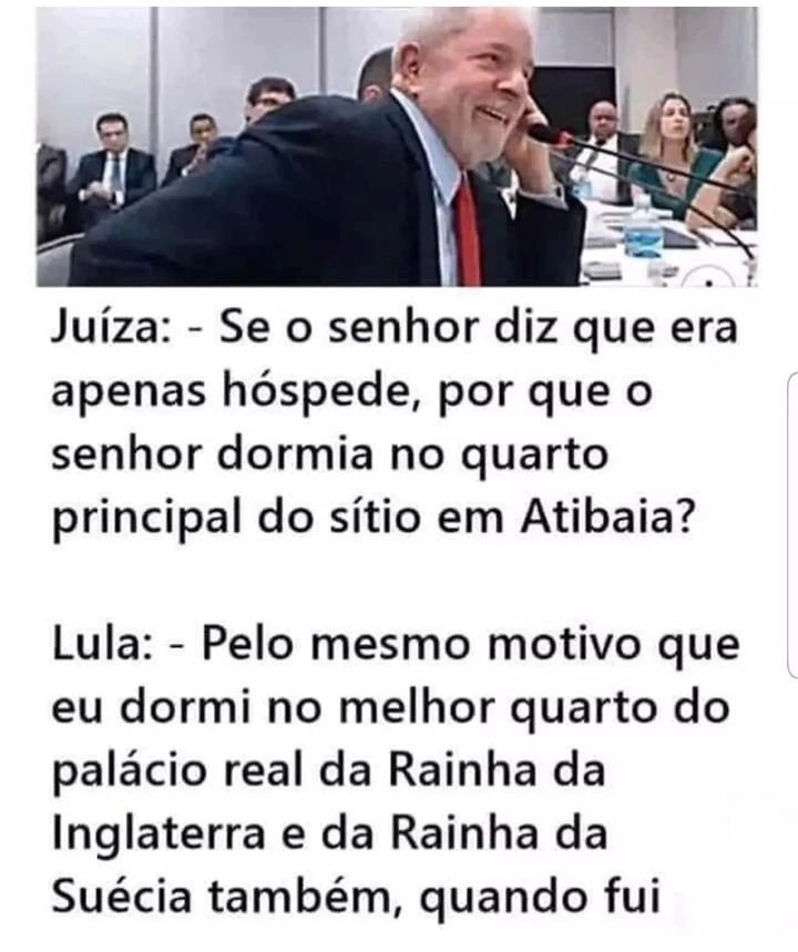 Hoje eu estou igual ao presidente Lula. Fodastico! Marminino tira onda não!! Lula e o melhor presidente do Brasil. Gados, chupa que e de uva!! Juíza a senhora dormiu com essa? 😜😜😜