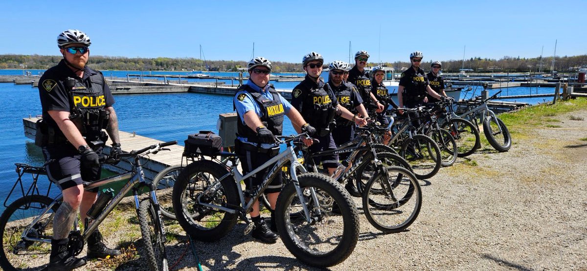 Be prepared to see more #GreyBruceOPP and #SouthBruceOPP members on bike patrol this summer!  9 members received training on how to operate a bicycle.  This course is more intense than you make think. #safecommunities #bikepatrol ^kl