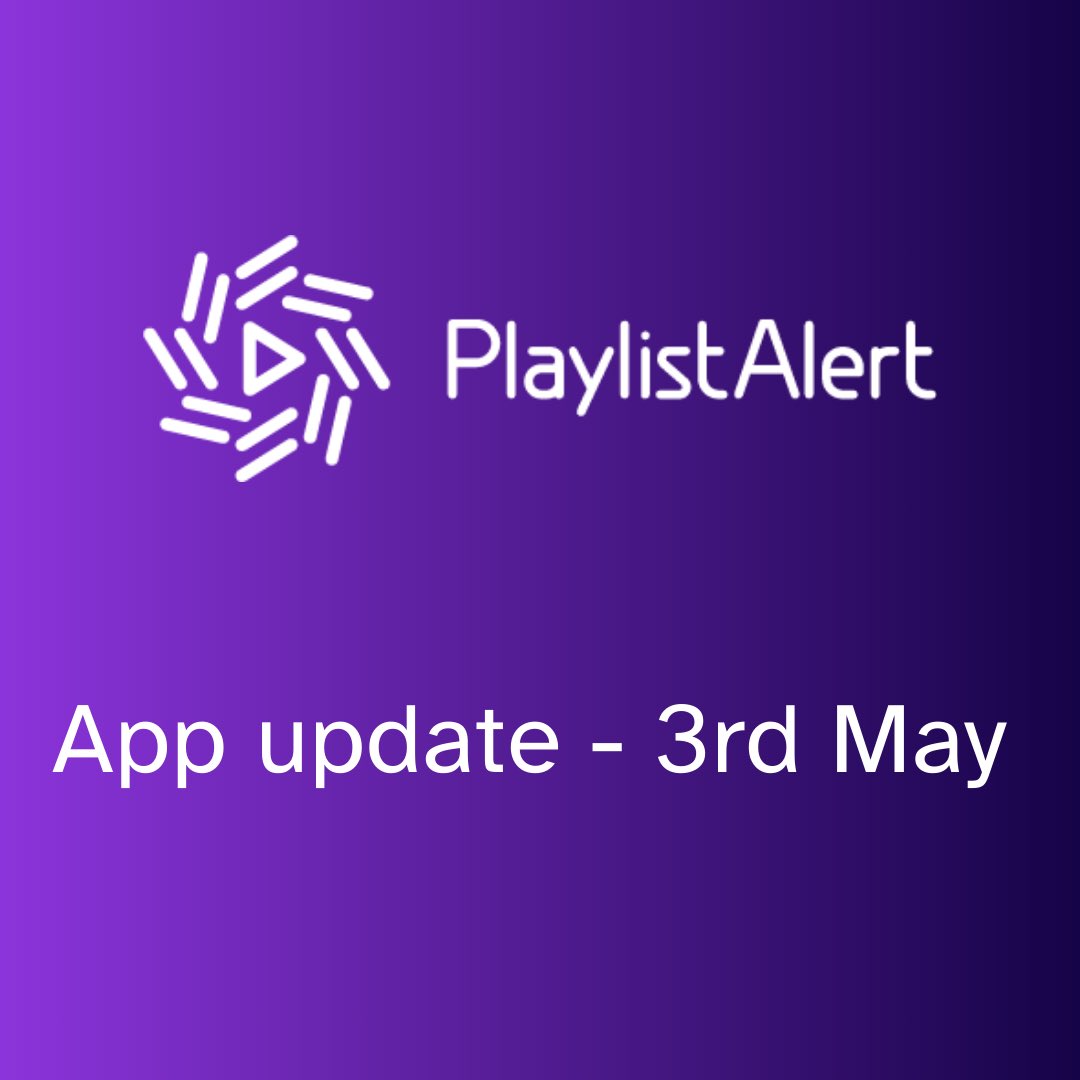 We’ve just launched a brand new update for the Playlist Alert  iOS app today…

* Improved Apple Music playlist territories.
* Faster notifications, we’re pretty sure we’re the fastest service around.
* Enhanced processing capabilities.
* And lots more behind the scene stuff!