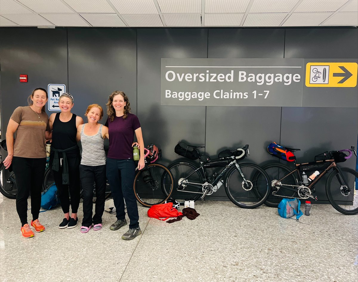 When the girls trip finally makes it out of the group chat! These ladies are on a journey from DC to Bristol, Tennessee on bikes they built in baggage claim!!! Wishing them a smooth ride these next 8 days! ✈️🚴🏼‍♀️