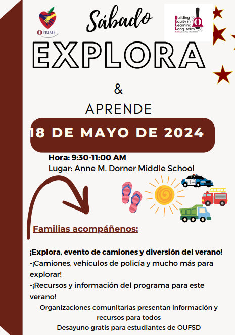 ⭐️Mark your calendar for our last Saturday Explore & Learn session for the 23-24 school year on May 18th! We hope to see you there! #opride @ComSchoolLeader
