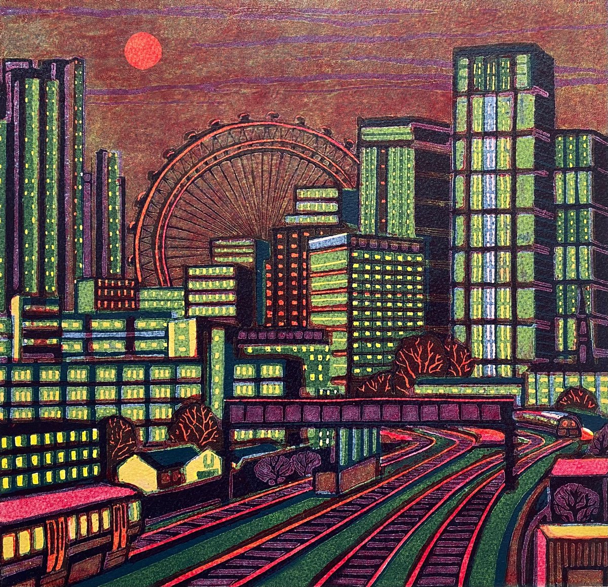 'A City Sunset' (2020) by Gail Brodholt gailbrodholt.com