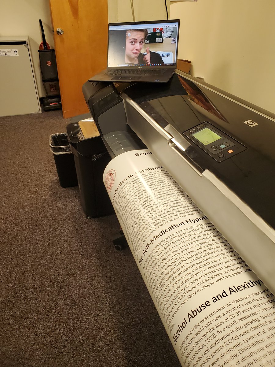 PatO_NU's tweet image. Mae Fitzpatrick and Amelia Carlan print their posters for the @PsychTheother Conference at @NortheasternLDN July 13-14, 2024! @psychandother @Northeastern
