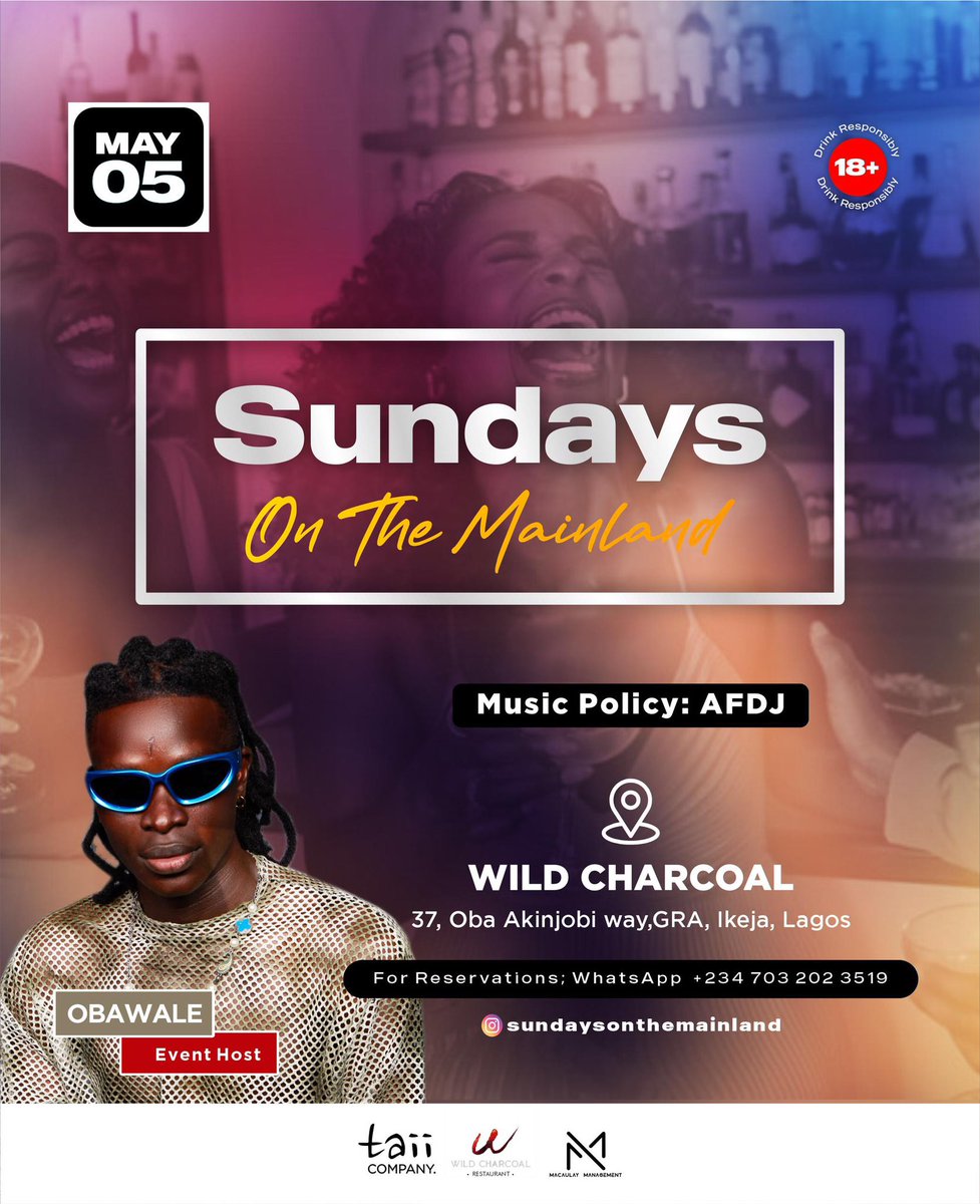 It’s happening,bubbling and it’s going to be full of fun’s at the fullest level 
Joint @Obawale_jr as he performs live at WILD CHARCOAL of No.37 Oba Akinjobi Way,GRA,Ikeja,Lagos on the 5th day May,2024 ( Sunday) 
Pls make it a date and be there live
Cc:@femikutimusic @AreaFada1