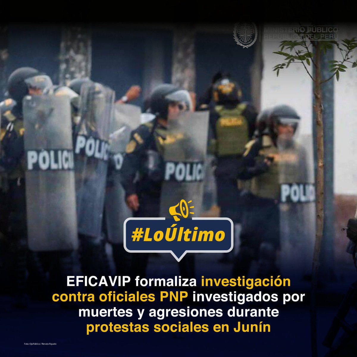 📢 EFICAVIP formaliza investigación contra Gregorio Villalón, exjefe de la VI Macro Región Policial #Junín; César Chávez, exjefe de la División Policial de #Chanchamayo; y Jonny Vargas, excomisario de #Pichanaqui.