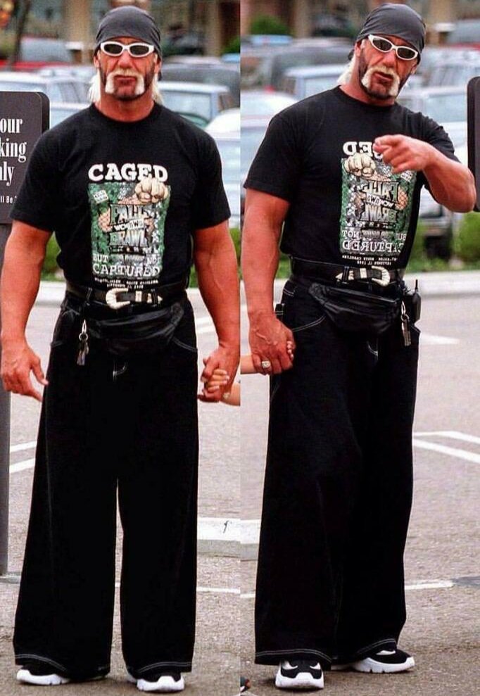 Hulk Hogan rocking the JNCO jeans and fanny pack, 1997 📸