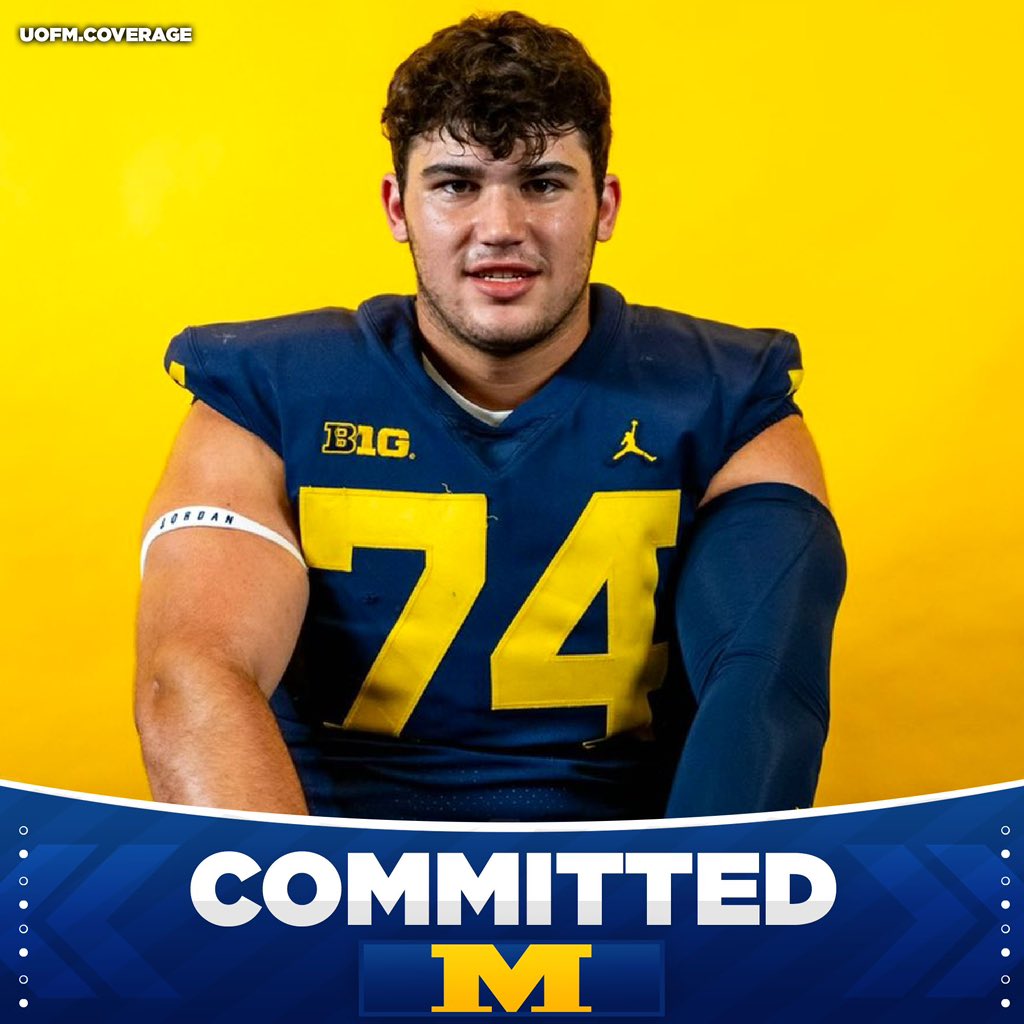 BREAKING: 2025 4⭐️ OT Avery Gach has committed to Michigan! The 6’5 280 pound prospect from Franklin, MI chose the #Wolverines over Ohio State, Georgia, Alabama, Oklahoma and 35+ others #GoBlue