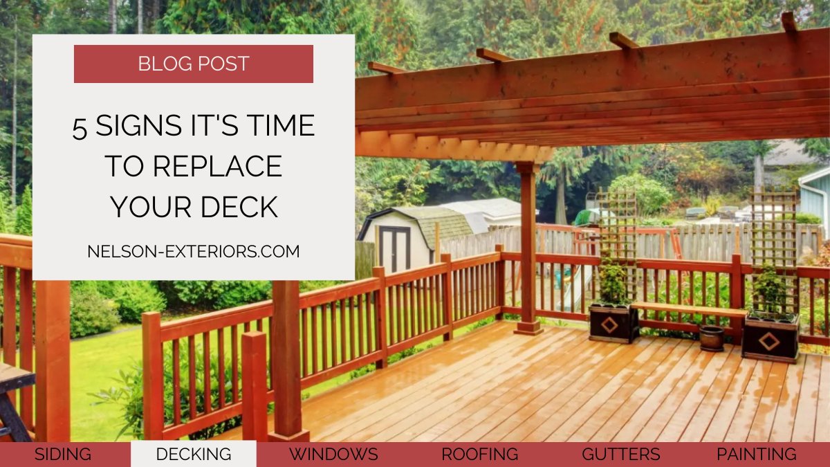 NelsonExteriors's tweet image. Even the best-constructed #deck will need to be replaced eventually. As a deck ages, it loses structural integrity, which can create an unsafe situation for you and your family.
We look at the signs that help identify when it's time for a #deckreplacement.
nelson-exteriors.com/blog/deck-repl…