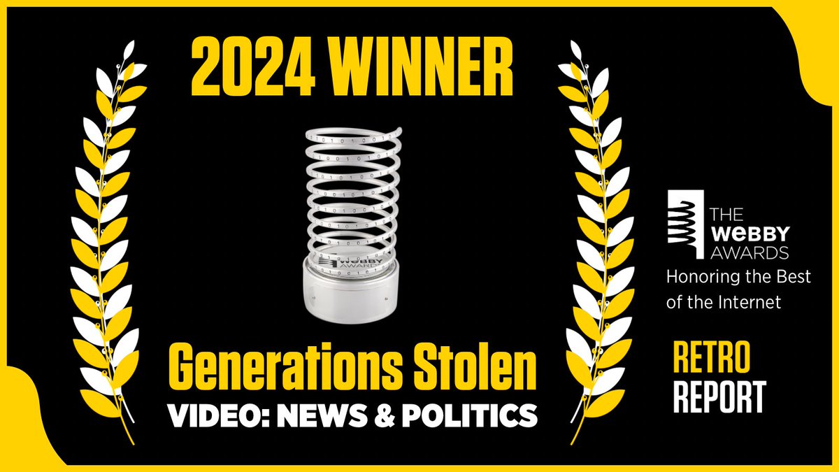 “Generations Stolen” recently won a #Webby award in the Video: News & Politics category. @thewebbyawards Winners celebrate their victory with a signature #5WordSpeech. What should ours be? Let us know ⬇️. This video was released in partnership with @worldchannel.