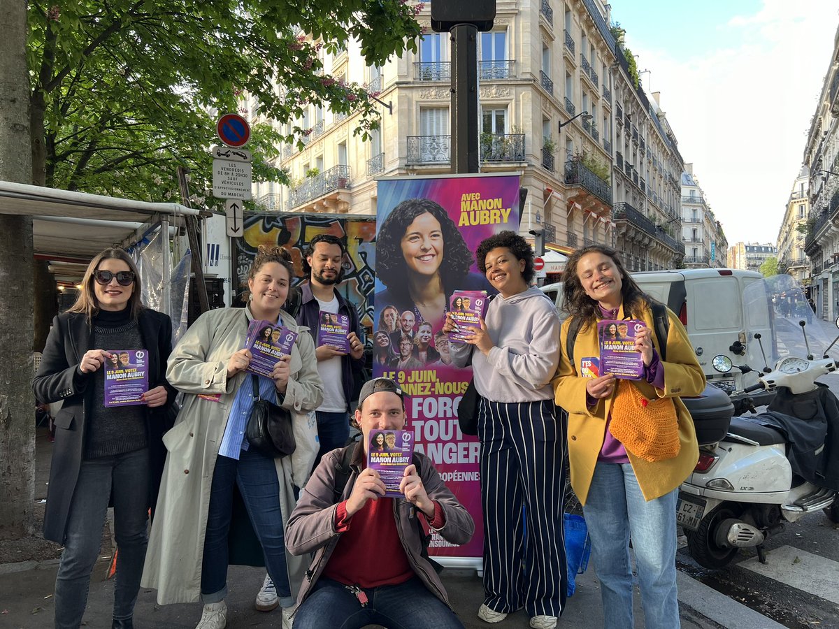 « Pas besoin du tract, on est avec vous ! » ✊

Ici les habitants de #Paris9 seront nombreux à voter pour la liste de l’#UnionPopulaire le 9 juin prochain avec @ManonAubryFr ! 🐢