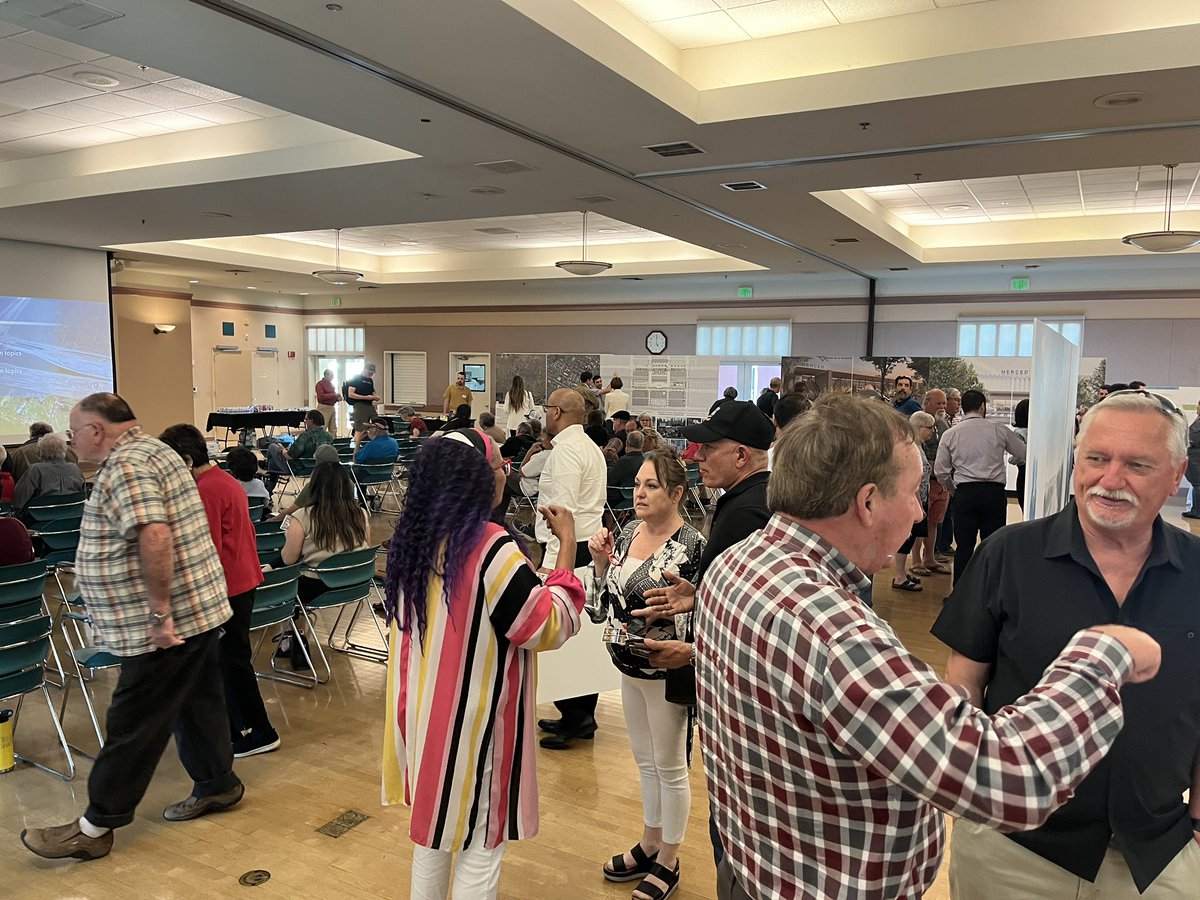 Thank you to all who attended our Merced Open House last night! Our Central Valley Station Design Team, @fosterPartners, and @arup enjoyed interacting with the community, answering questions, and sharing station design updates. #Merced #CentralValleyStation #HighSpeedRail