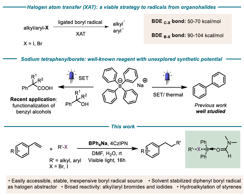 Hydroalkylation of styrenes enabled by boryl radical mediated halogen atom transfer (@ChemicalScience): pubs.rsc.org/en/content/art… (@upen14).