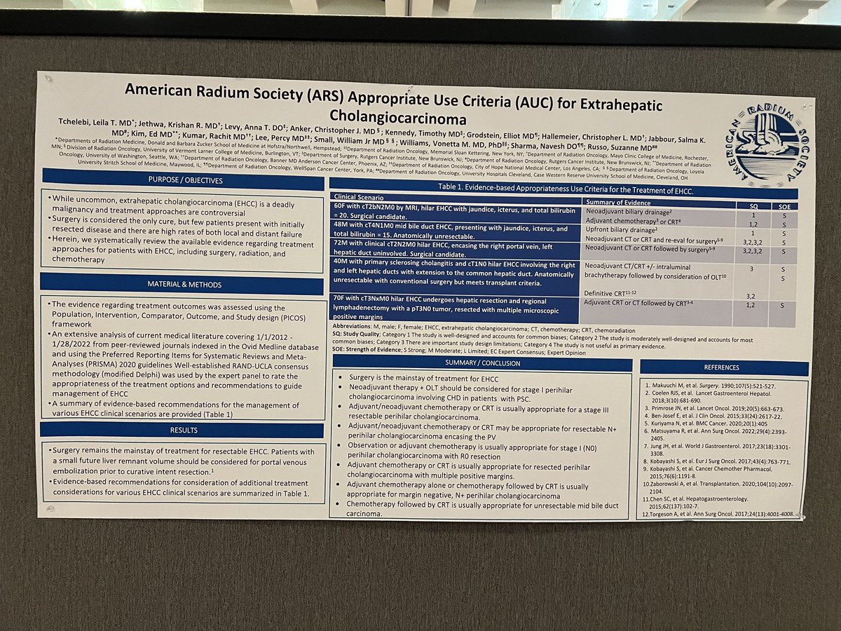 Poster is up! Honored to represent the ARS AUC GI committee at the #ARS2024 poster session number 2 tonight! @RadiumSociety @KrishanJethwa @AnkerUVMRadOnc @PercyLeeMD