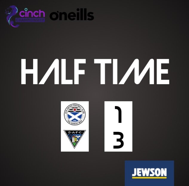 HT | ⏳ | Dunfermline lead by two at the break. Ayr [1 - 3] Dunfermline #WeAreUnited