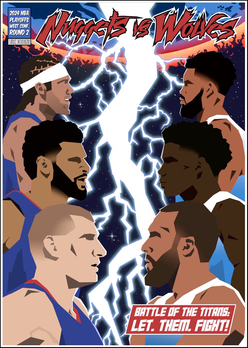 Nuggets vs Timberwolves Round 2 Series Poster

Prints & more: lurkdesigns.bigcartel.com