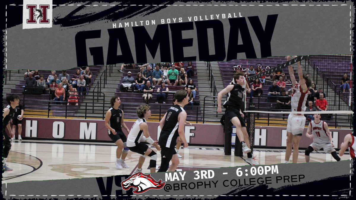 ‼️ G O 🏐 T I M E ‼️ 
First Round 6A State VB Play Offs 
Huskies 🐾 🆚 Brophy College Prep 🐴
📍Brophy College Prep
📆 05/03/24
⏰ 6:00PM
#HUSKYPRIDE 🐾