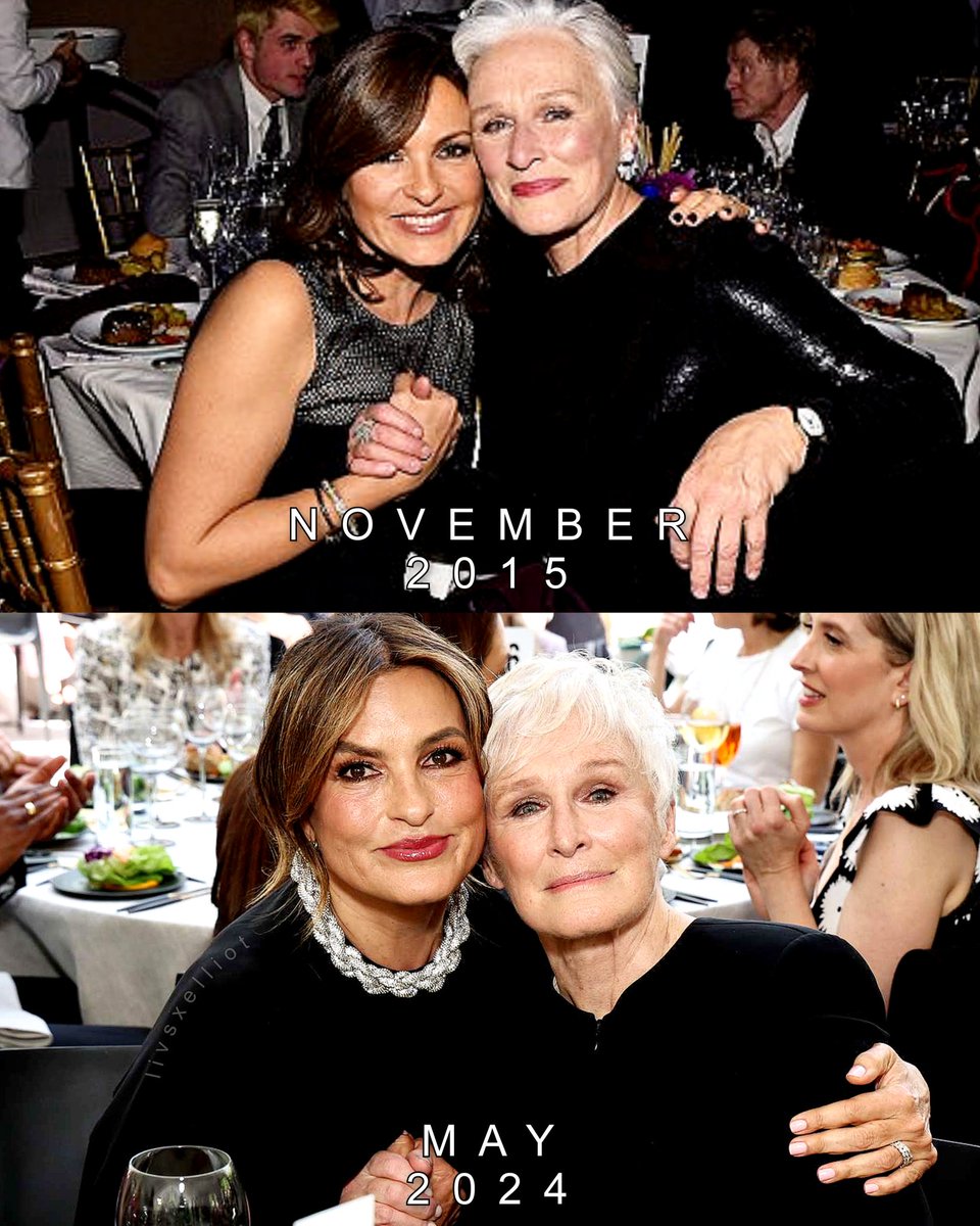 9 years later, still the same baby girls.

Mariska Hargitay photographed  with her dear friend Glenn Close 
Independent Spirit Film Awards 2015 || Variety Power of Women Event 2024