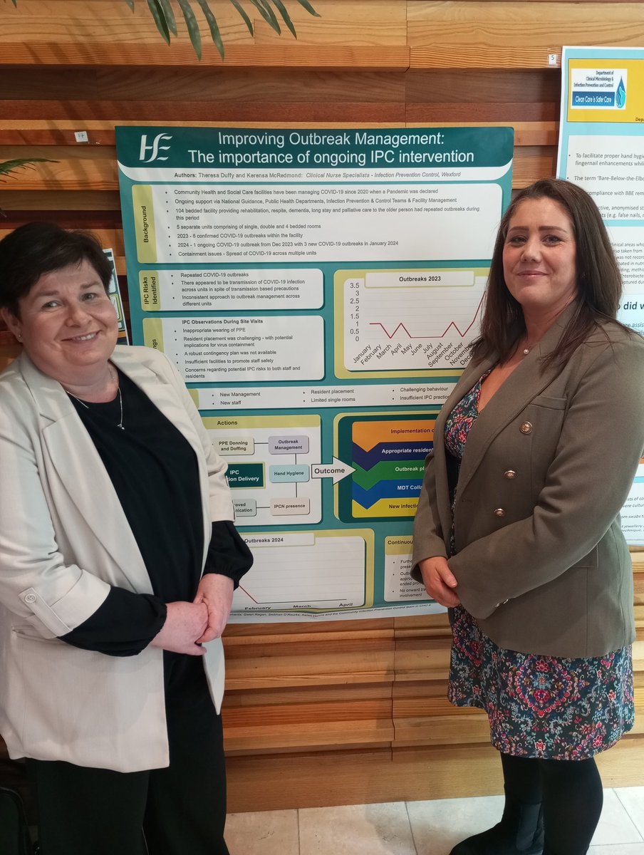 Measuring the positive impact of IPC on outbreak outcomes, @SouthEastCH Community IPC Nurse Specialists Kerensa and Teresa displaying their work @IPCI5 Conference today, #AMRIC @kerensa23801636 @eimeartb @BabsSlevin @mck30 @GrainneMchale