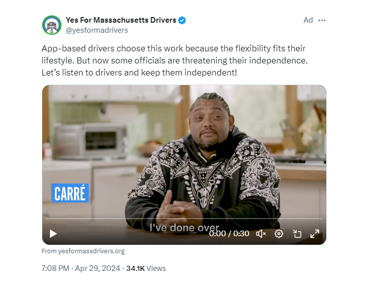Massachusetts Followers:
Pls note
it seems there's an initiative afloat (as there was in Cali) to let gig-work firms(Uber, Postmates, &c) keep abusing their employees (nominally 'Independent Contractors' -- read:  indentured servants) by paying them less than minwage, no hlthcare