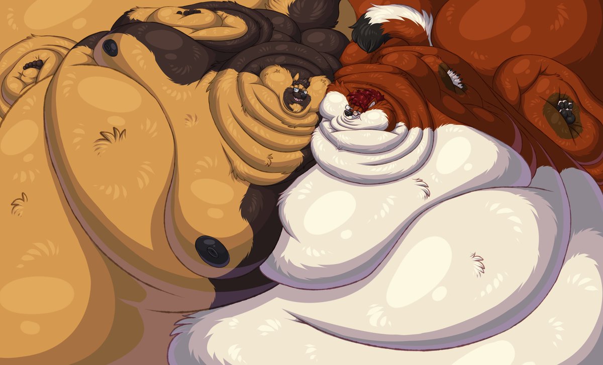 Nothing like just blobbin out with one of your best buds Who wants to get me and @drakebigshep some more food? YCH done by DarkSideSF on FA