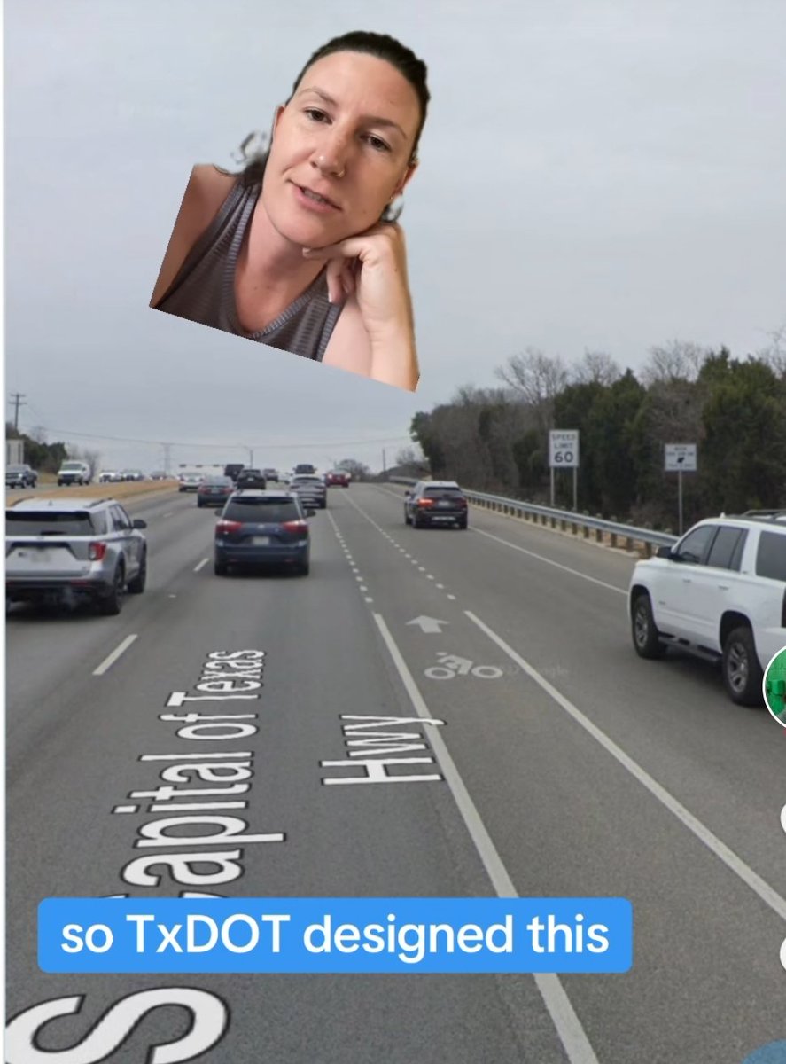 I just learned there's a bike lane in Austin, Texas that goes alongside a highway with a posted speed of 60mph lmao what is wrong with people down there