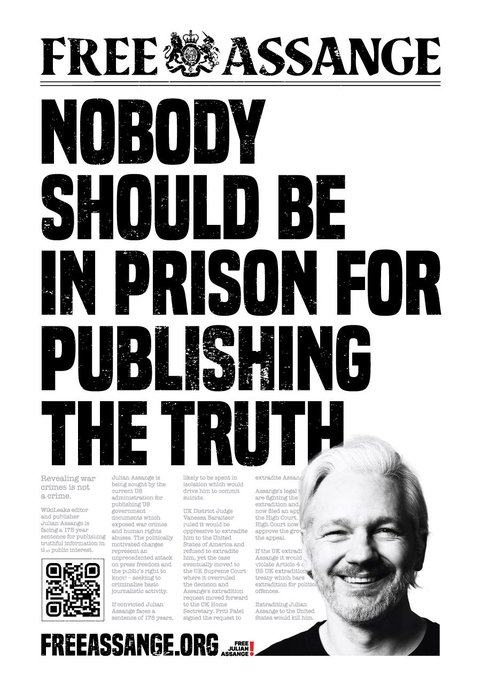 The UK courts must once and for all block the US extradition request. The US case against Assange should not be legitimised any longer. It’s a continuing stain on the reputation of Britain that Julian Assange remains in Belmarsh prison. Free Julian Assange now.

 #FreeAssange