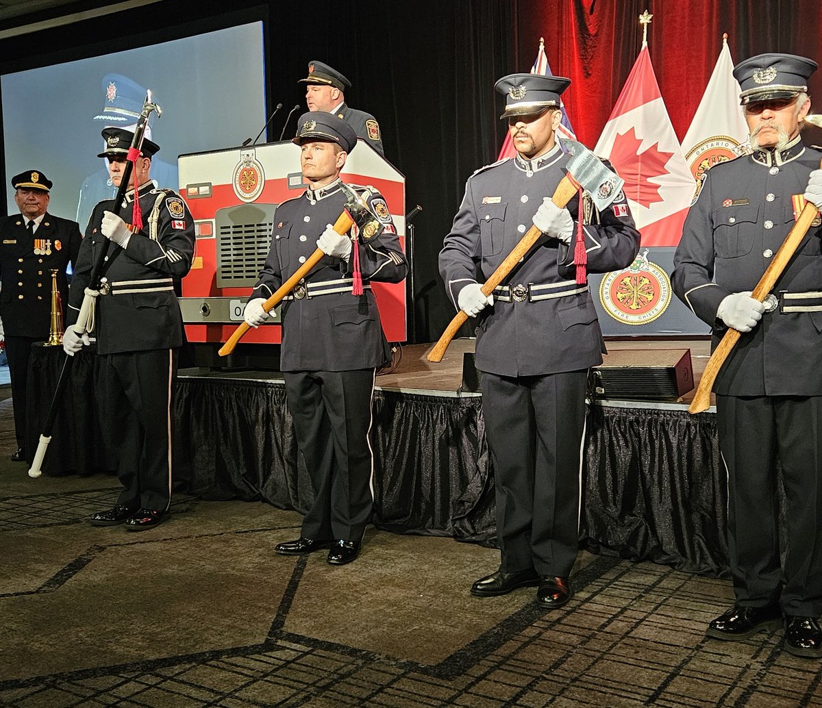 ONFireChiefs's tweet image. This afternoon the OAFC honoured the lives of the chief officers who have passed away since our last conference. 

#OAFC2024