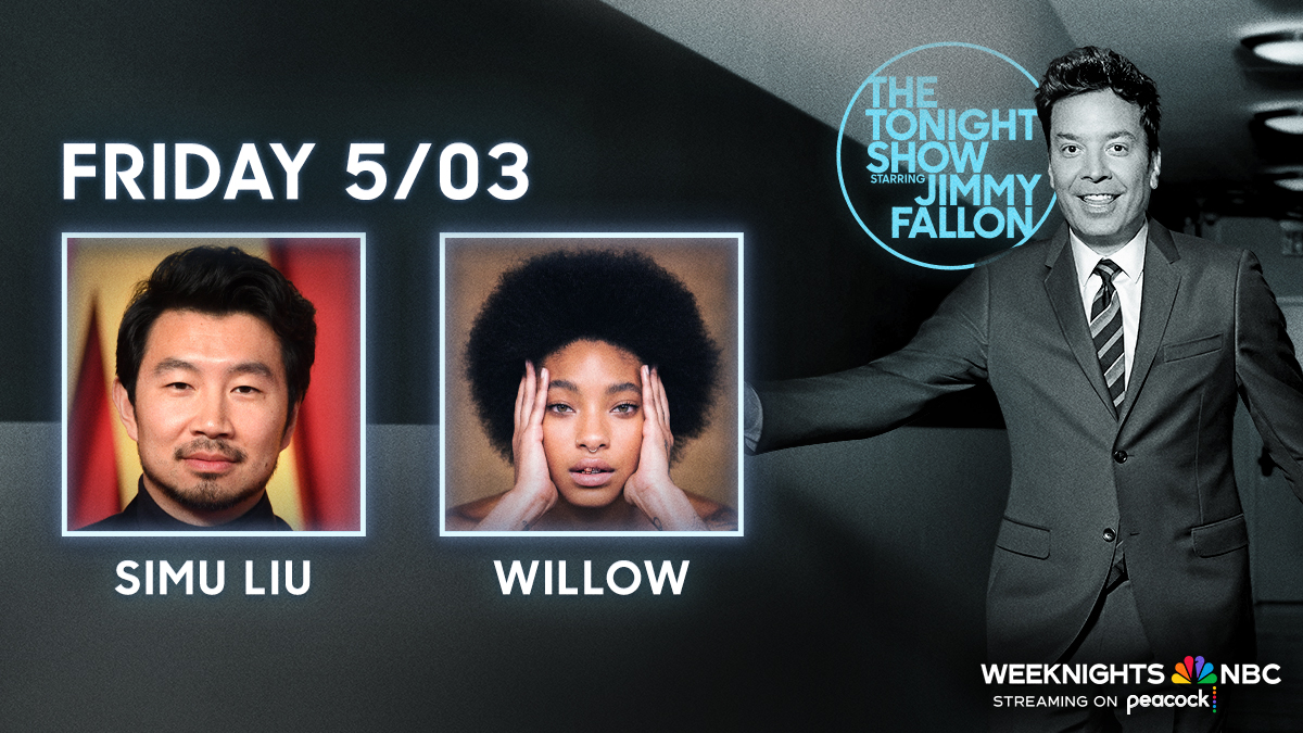 We have a great show tonight! 🐶 Puppy Predictors 🐎 @KentuckyDerby Hat Giveaway 🎬 @SimuLiu 🎤 Talk + Performance from @OfficialWillow #FallonTonight