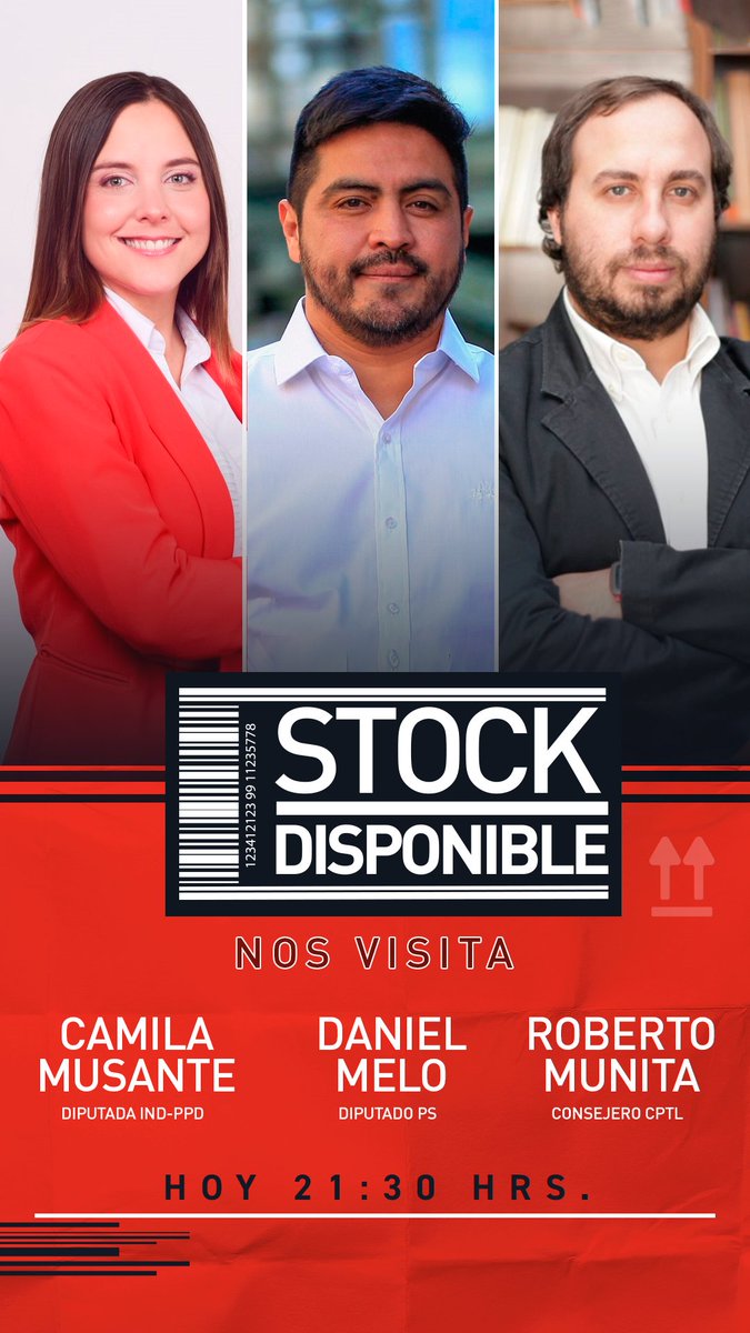 ♠️Hoy en otro #PókerPolítico con los invitados @camila_musante @danielmelochile y @rmunita mostrarán sus mejores cartas para analizar la contingencia nacional en @stockdisponible desde las 21:30 hrs ⏰
