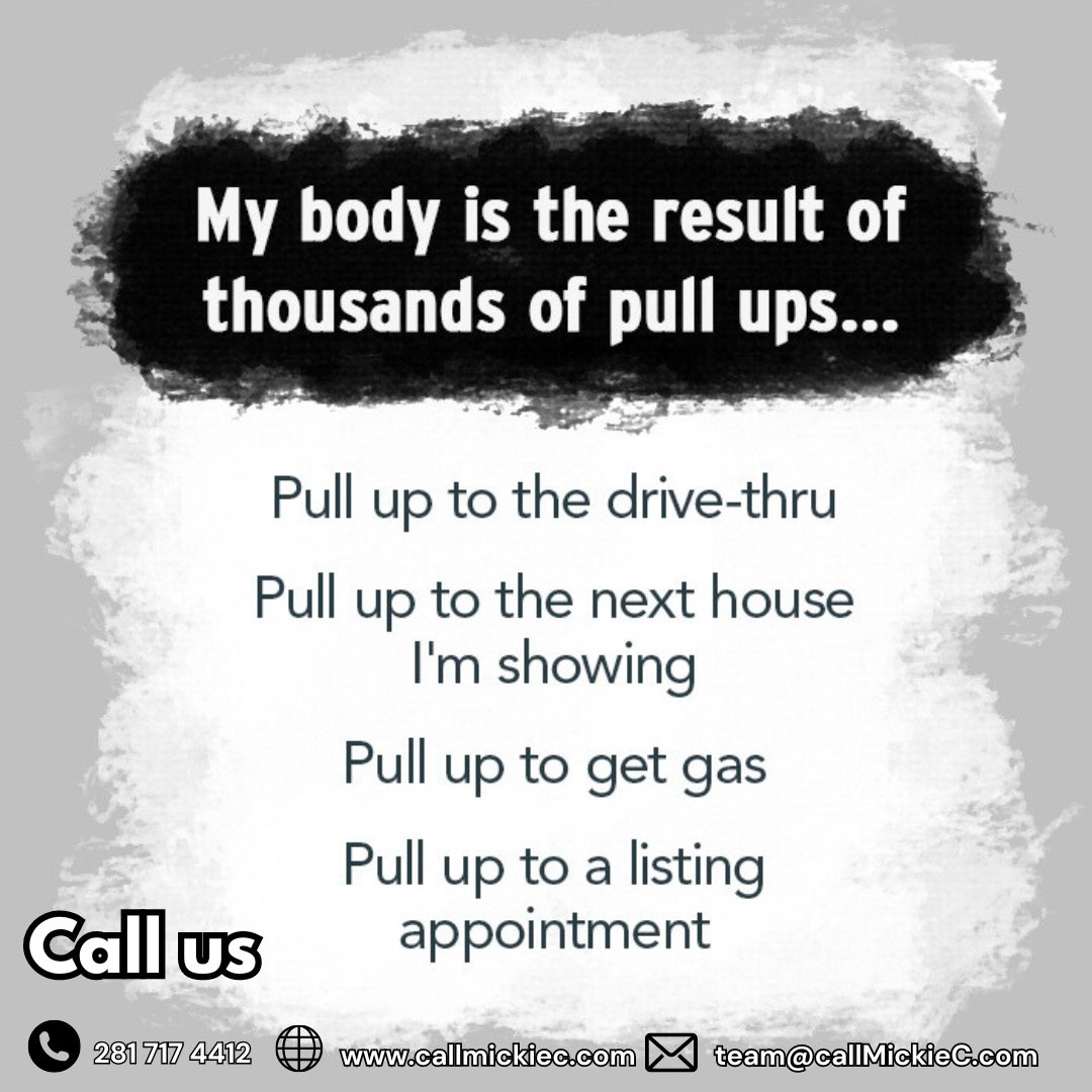 My body is the result of thousands of pull-ups 😁

Contact us:⁠
281 717 4412⁠
callmickiec.com
team@callmickiec.com
⁠
#DreamHomeGoals #HouseHunting #HomeSweetHome #RealEstateLife #HomeInspiration #HouseGoals #LuxuryLiving #DreamHouse #HomeOwnership #InvestInProperty