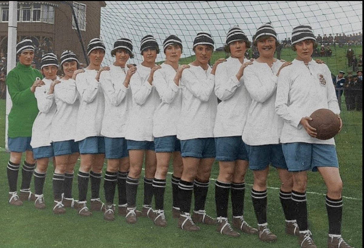 #DickKerrLadies 'British Champions' Postcard - Original B&W photo 1921 at #Pittodrie #Aberdeen #CarmenPomies #LilyParr This was the 1921 'Dreamteam' - Undefeated.. @footballandwar @justaballgame