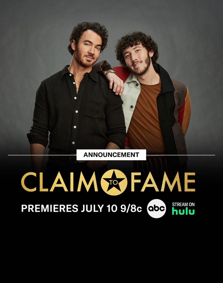 Our favorite hosts are back!! 🤩 #ClaimToFame is returning for season 3 on Wednesday, July 10th on ABC! ⭐️ @kevinjonas @FrankieJonas