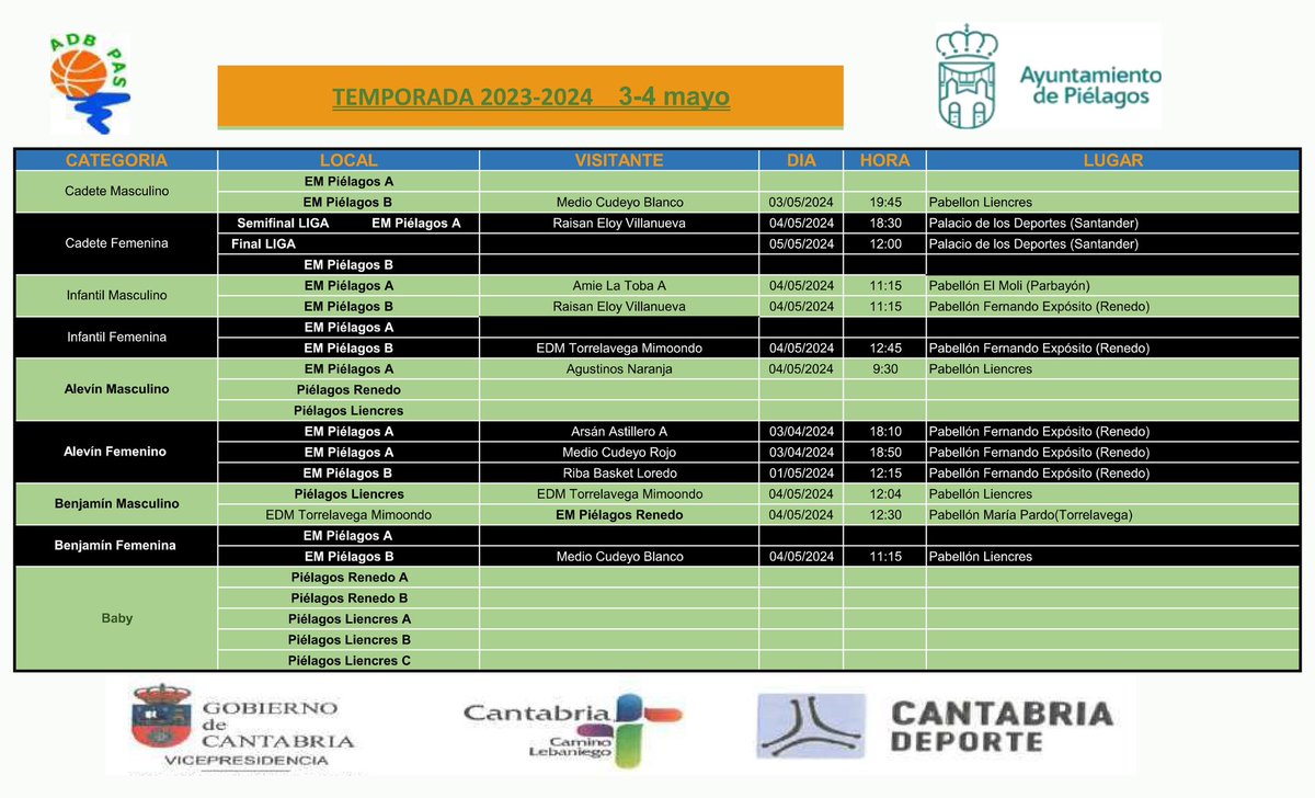 🏀 Los partidos de la semana 💚🖤