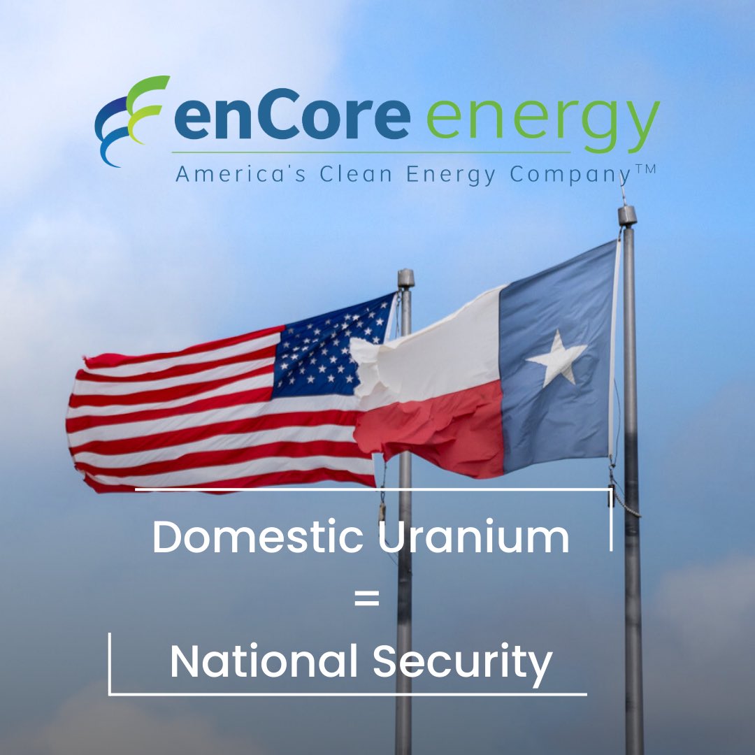 🇺🇸⭐️enCore Energy is committed to providing the necessary fuel for nuclear energy in the United States. Domestically-sourced uranium supports our national security and our energy grid, a critical infrastructure of growing importance. Visit our website today👇…